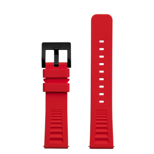 Hawaiian Lifeguard 22mm Rubber Strap:  Red with Black Buckle (for 5400 series)