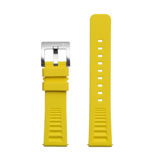 Hawaiian Lifeguard 22mm Rubber Strap: Yellow with Steel Buckle (for 5400 series)