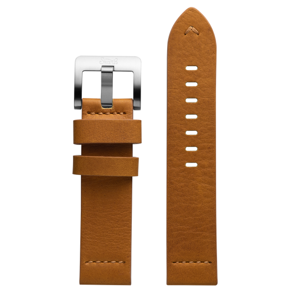 Szanto 22mm 5200 Series Tan Waterproof Leather Strap/Stainless