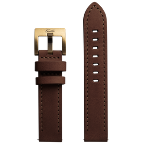 Szanto 20mm 2750 & 4550 Series Brown Leather Strap/Antique Gold Buckle