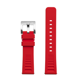Hawaiian Lifeguard 22mm Rubber Strap: Red with Steel Buckle (for 5400 series)