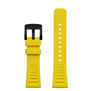 Hawaiian Lifeguard 24mm Rubber Strap: Yellow with Black Buckle (for 5500 series)