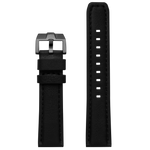 ProTek 22mm Leather Strap - Black with IP Gun Gray Buckle