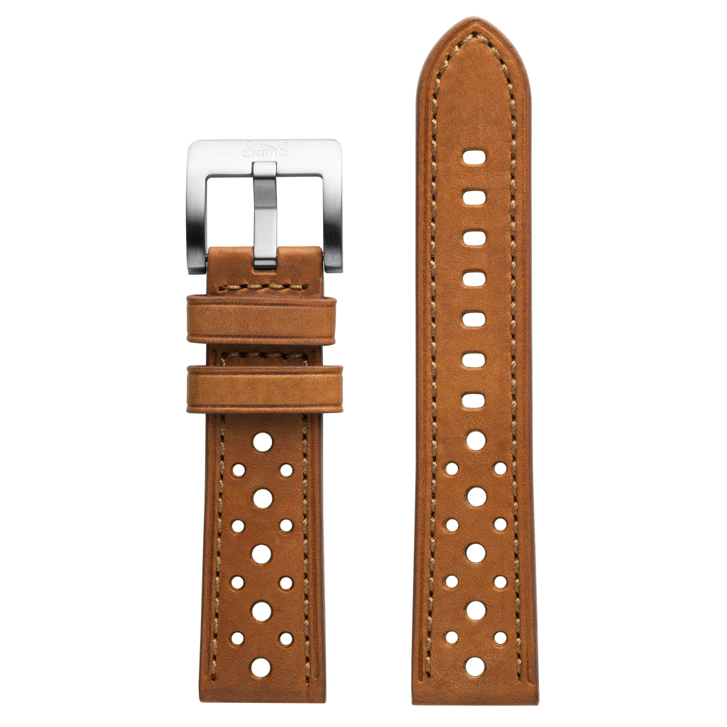 Szanto 22mm 3000 Series Tan Leather Strap/Stainless Steel Buckle
