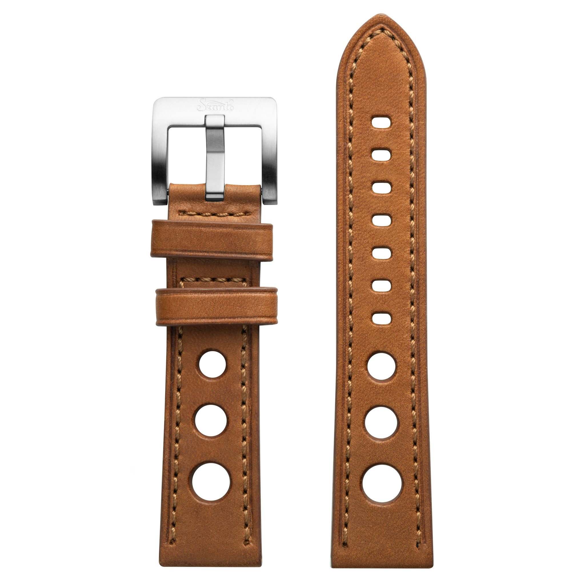 Szanto 22mm 3100 Series Tan Leather Strap/Stainless Steel Buckle