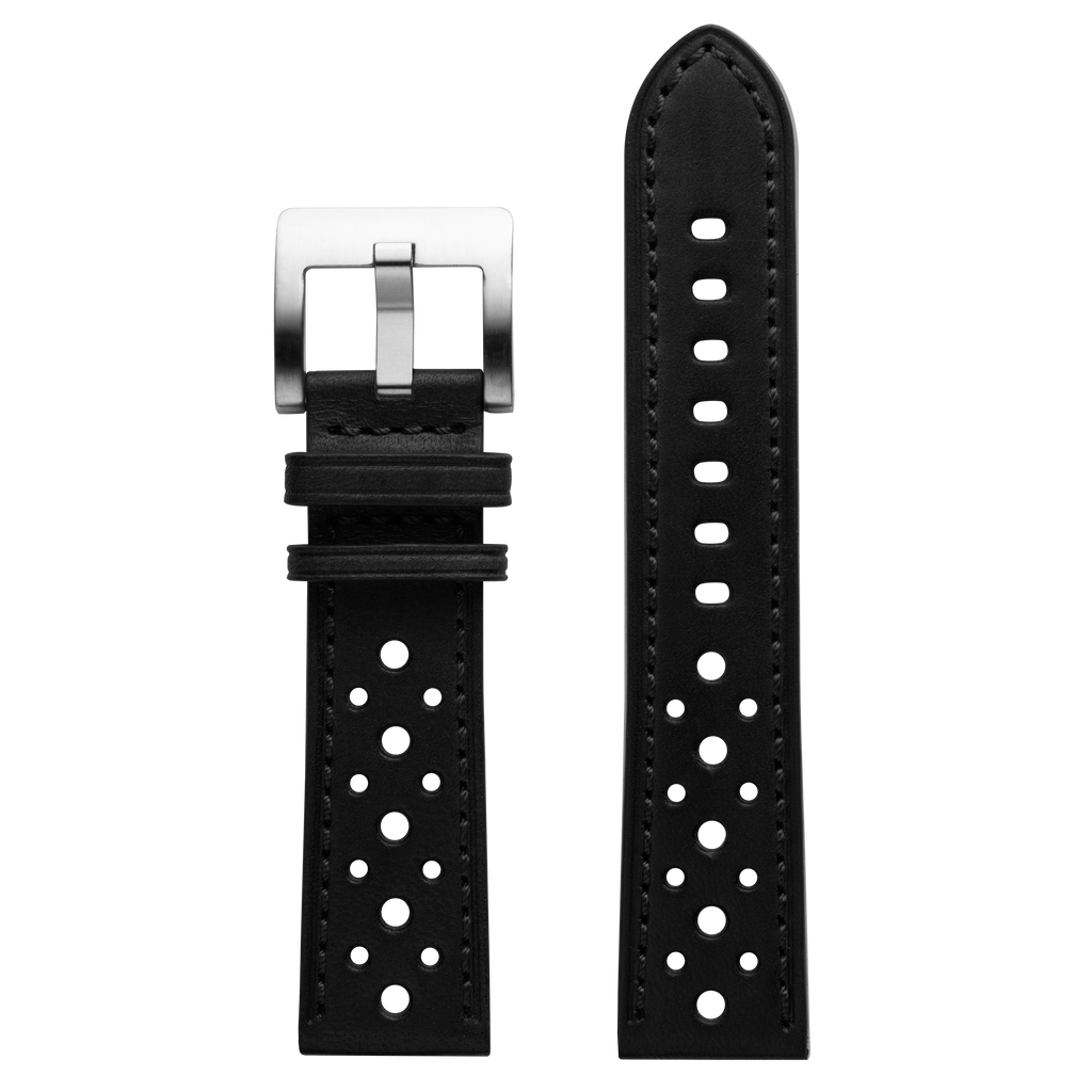 Szanto Icon 22mm 3200 Danny Sullivan Series Black Leather Strap/Stainless Steel Buckle