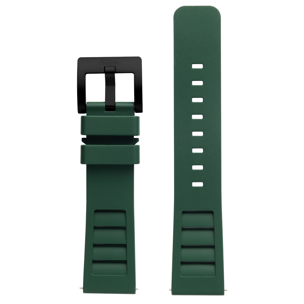 Szanto Icon 22mm 5300 Shane Dorian Series Green Rubber Strap/Gun Gray Buckle