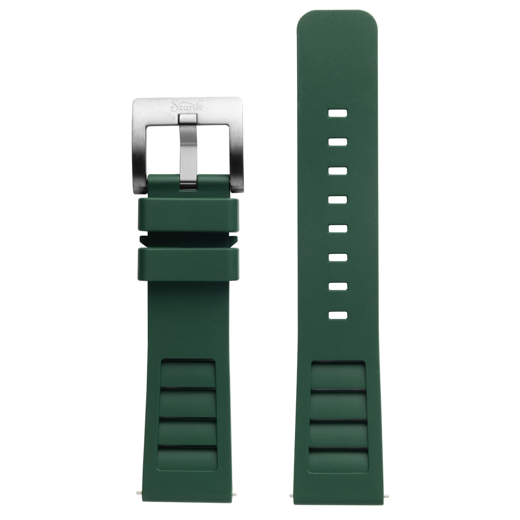 Szanto Icon 22mm 5300 Shane Dorian Series Green Rubber Strap/Stainless Steel Buckle