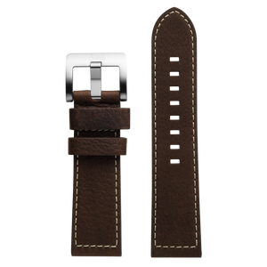 Szanto 24mm 6100 Series Brown Leather Strap/Stainless Steel Buckle