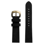 Szanto 22mm 7000 Series Black Leather Strap/Antique Gold Buckle