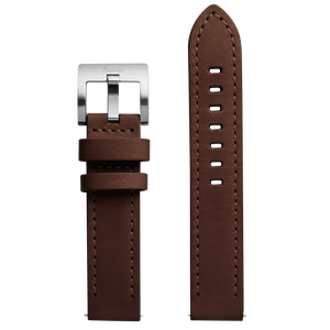 Szanto 20mm 2750 & 4550 Series Brown Leather Strap with Stainless Steel Buckle