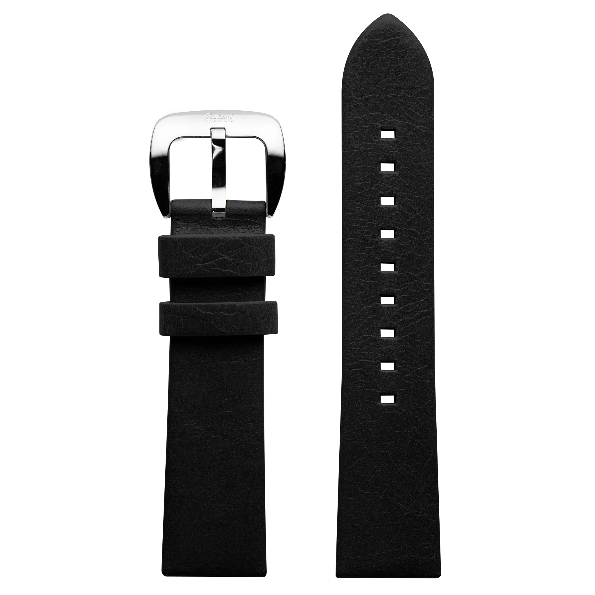 Szanto 22mm 6200 & 6300 Black Leather Strap/Stainless Buckle