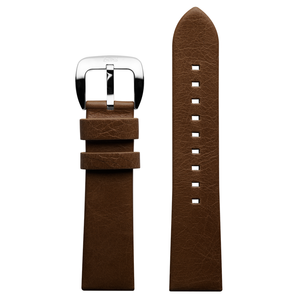 Szanto 22mm 6200 & 6300 Series Brown Leather Strap/Stainless Buckle