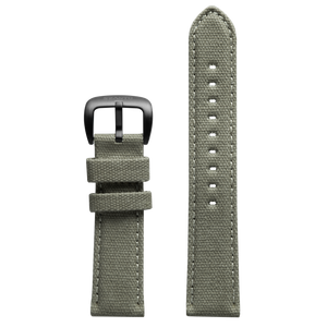 Szanto 22mm 1000 1100 1200 Series Light Gray Canvas Strap Black Buckle Time Concepts