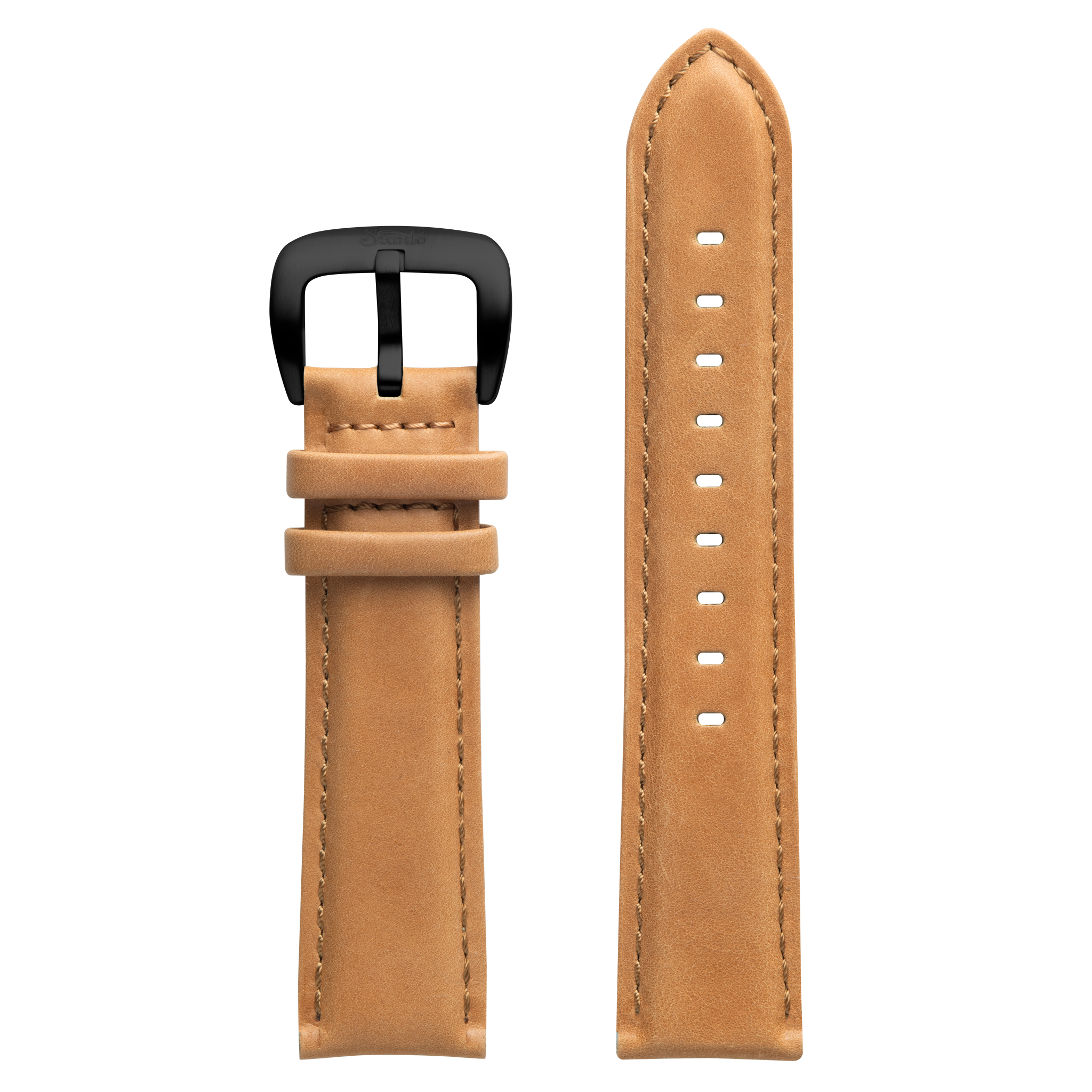 Szanto 22mm 1120 Series Tan Leather Strap/Black Buckle