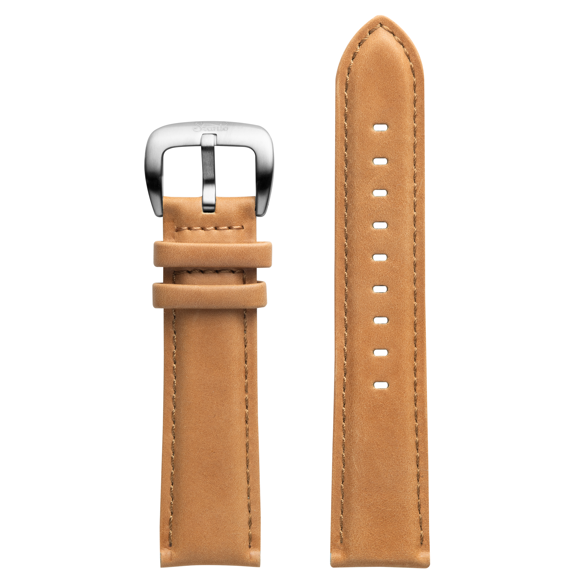 Szanto 22mm 1120 Series Tan Leather Strap/Stainless Steel Buckle