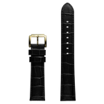 Szanto 20mm 4200 Series Black Leather Strap/Antique Gold Buckle